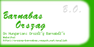 barnabas orszag business card